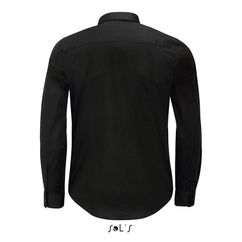black CAMISA STRETCH MANGA LARGA PARA HOMBRE SOL'S BLAKE MEN