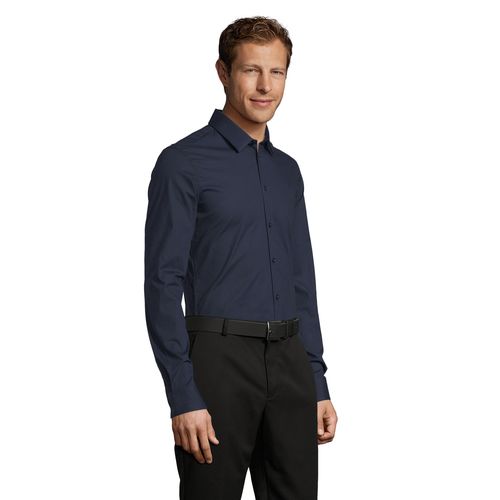 azul oscuro CAMISA STRETCH MANGA LARGA PARA HOMBRE SOL'S BLAKE MEN
