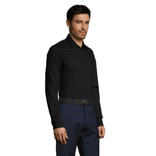 black CAMISA STRETCH MANGA LARGA PARA HOMBRE SOL'S BLAKE MEN