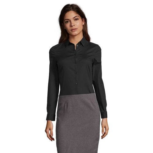 black CAMISA STRETCH MANGA LARGA PARA MUJER SOL'S BLAKE WOMEN