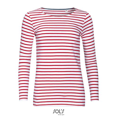 TEE-SHIRT FEMME MANCHES LONGUES RAYÉ SOL'S MARINE WOMEN