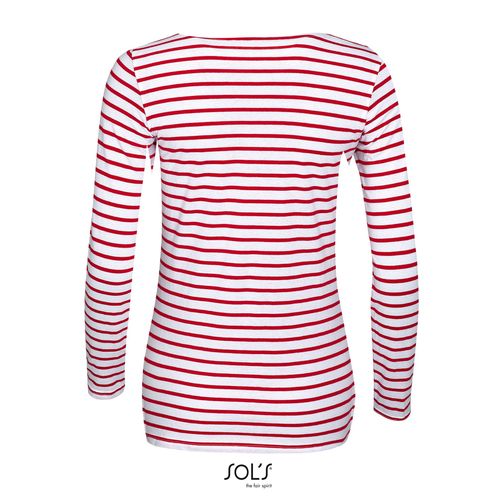 TEE-SHIRT FEMME MANCHES LONGUES RAYÉ SOL'S MARINE WOMEN