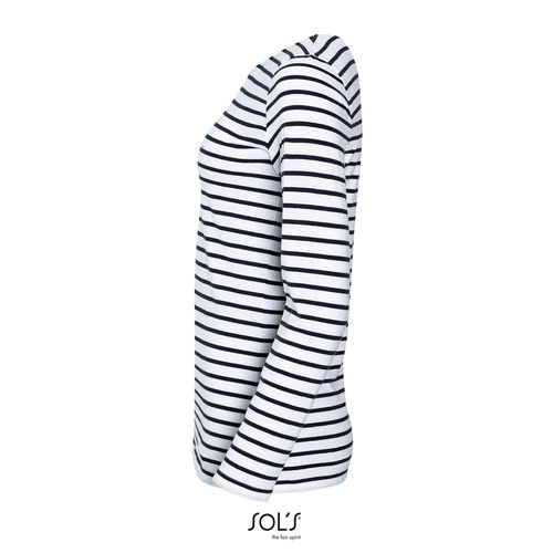 TEE-SHIRT FEMME MANCHES LONGUES RAYÉ SOL'S MARINE WOMEN