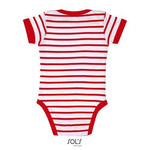blanco/rojo BODY BEBÉ A RAYAS SOL'S MILES BABY