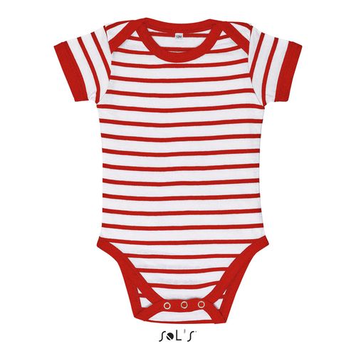 blanco/rojo BODY BEBÉ A RAYAS SOL'S MILES BABY