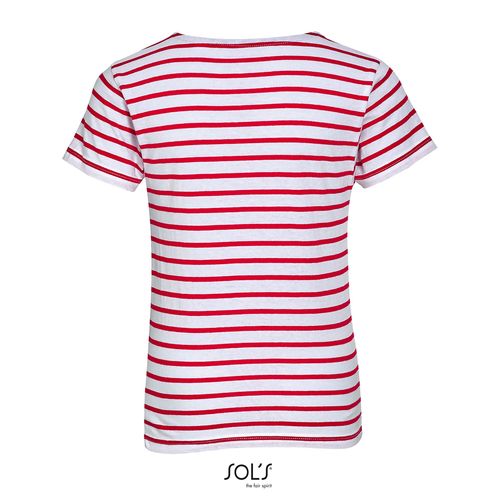 blanco/rojo CAMISETA DE CUELLO REDONDO A RAYAS PARA NIÑOS SOL'S MILES KIDS
