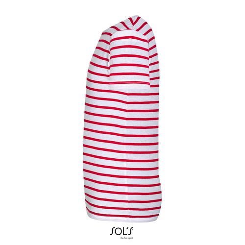 blanco/rojo CAMISETA DE CUELLO REDONDO A RAYAS PARA NIÑOS SOL'S MILES KIDS