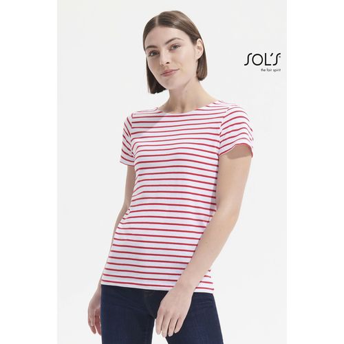 TEE-SHIRT FEMME COL ROND RAYÉ SOL'S MILES WOMEN - 2