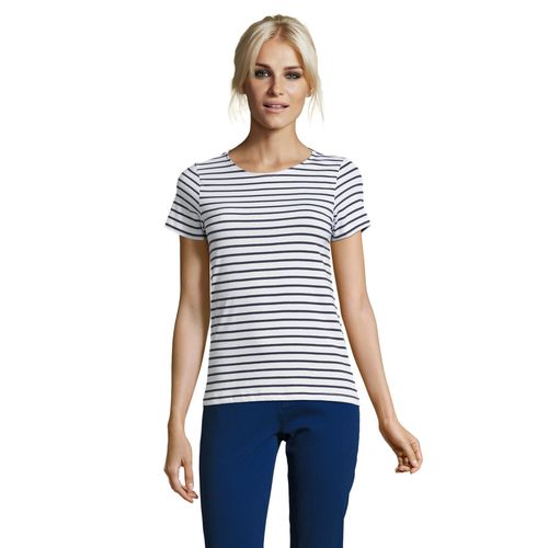 TEE-SHIRT FEMME COL ROND RAYÉ SOL'S MILES WOMEN - 3
