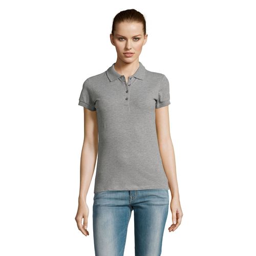 gris chiné POLO DE MANGA CORTA PARA MUJER SOL'S PASSION