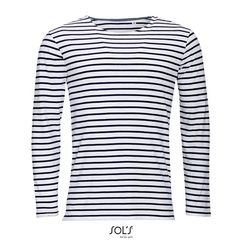 TEE-SHIRT HOMME MANCHES LONGUES RAYÉ SOL'S MARINE MEN