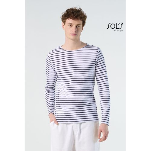 TEE-SHIRT HOMME MANCHES LONGUES RAYÉ SOL'S MARINE MEN
