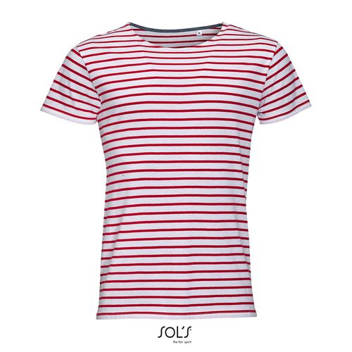 TEE-SHIRT HOMME COL ROND RAYÉ SOL'S MILES MEN