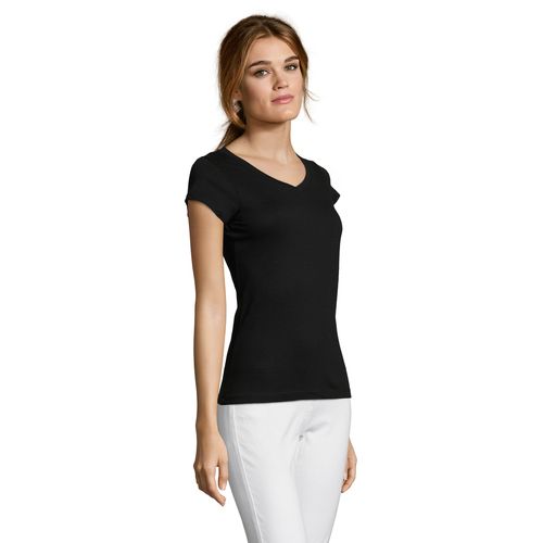negro produndo CAMISETA MUJER CUELLO PICO SOL'S MOON