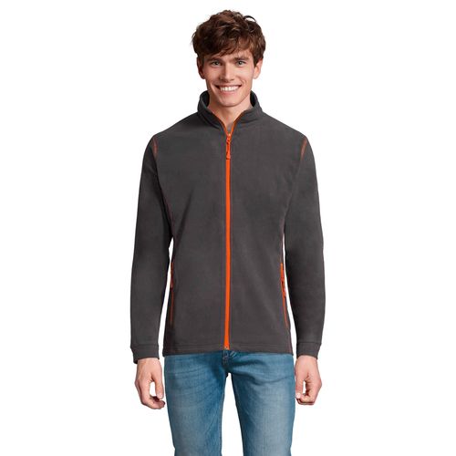 antracita/naranja CHAQUETA MICRO POLAR HOMBRE CON CREMALLERA SOL'S NOVA MEN