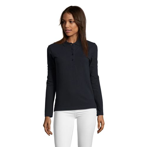 azul marino POLO MANGA LARGA PARA MUJER SOL'S PODIUM