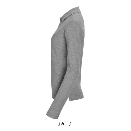 gris chiné POLO MANGA LARGA PARA MUJER SOL'S PODIUM