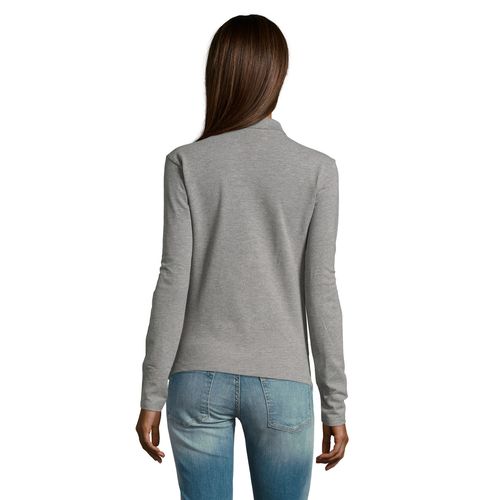gris chiné POLO MANGA LARGA PARA MUJER SOL'S PODIUM