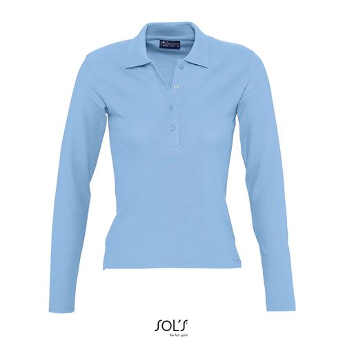 azul celeste POLO MANGA LARGA PARA MUJER SOL'S PODIUM