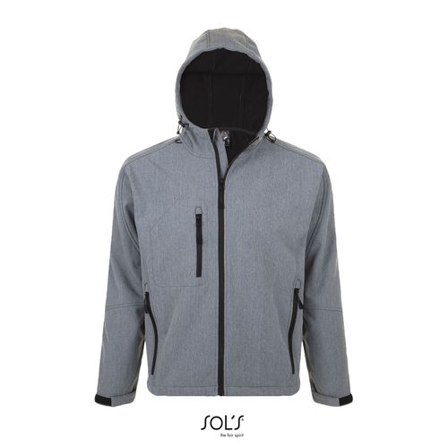 gris chiné SOFTSHELL CON CAPUCHA PARA HOMBRE SOL'S REPLAY MEN