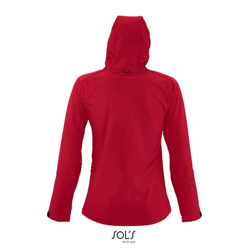 rojo pimiento SOFTSHELL CON CAPUCHA PARA MUJER SOL'S REPLAY WOMEN