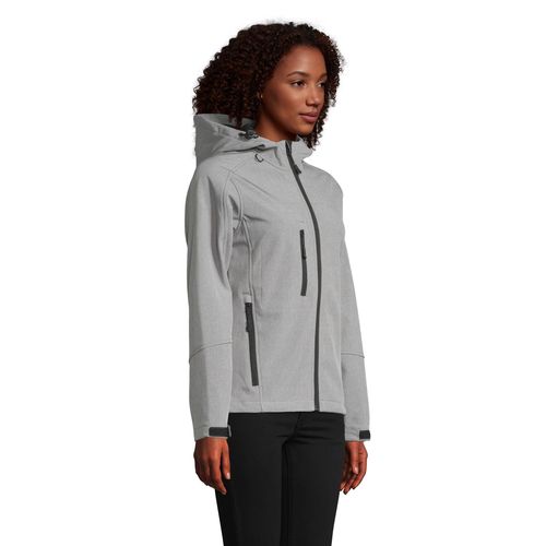 gris chiné SOFTSHELL CON CAPUCHA PARA MUJER SOL'S REPLAY WOMEN