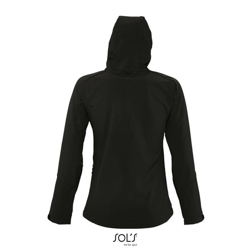 black SOFTSHELL CON CAPUCHA PARA MUJER SOL'S REPLAY WOMEN