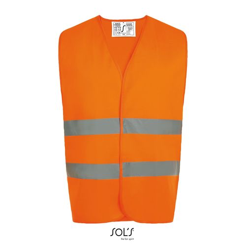 naranja neón CHALECO DE SEGURIDAD UNISEX SOL'S SECURE PRO