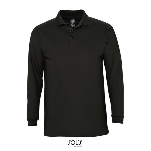 black POLO MANGA LARGA PARA HOMBRE SOL'S WINTER II