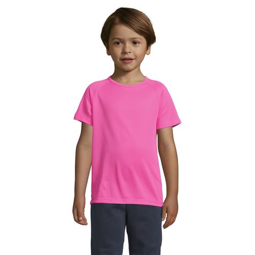 rosa fluo CAMISETA MANGAS RAGLÁN PARA NIÑOS SOL'S SPORTY KIDS