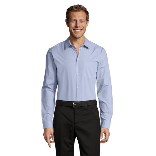 azul celeste CAMISA DE POPELINA DE MANGA LARGA PARA HOMBRE SOL'S BALTIMORE FIT