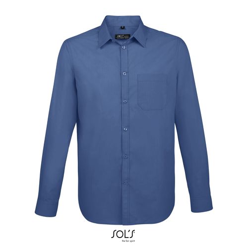 azul medio CAMISA DE POPELINA DE MANGA LARGA PARA HOMBRE SOL'S BALTIMORE FIT