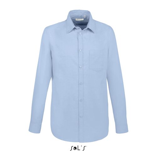 azul celeste CAMISA DE OXFORD DE MANGA LARGA PARA HOMBRE SOL'S BOSTON FIT