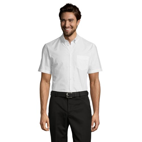 white CAMISA DE OXFORD DE HOMBRE DE MANGA CORTA SOL'S BRISBANE FIT