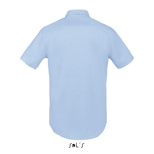 azul celeste CAMISA DE OXFORD DE HOMBRE DE MANGA CORTA SOL'S BRISBANE FIT