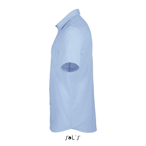 azul celeste CAMISA DE OXFORD DE HOMBRE DE MANGA CORTA SOL'S BRISBANE FIT
