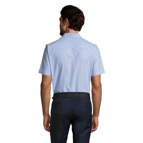 azul celeste CAMISA DE OXFORD DE HOMBRE DE MANGA CORTA SOL'S BRISBANE FIT