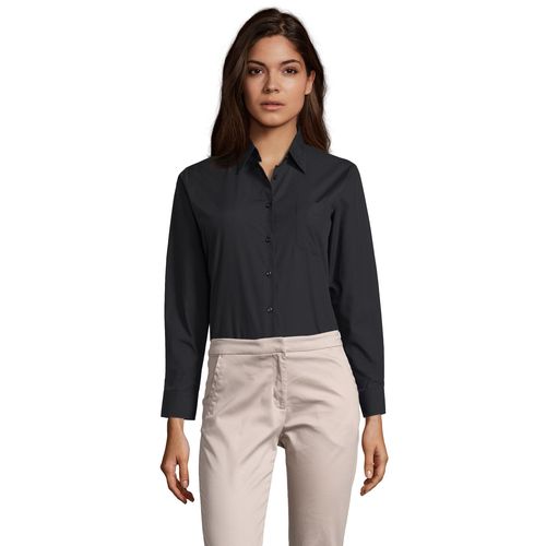 black CAMISA POPELÍN MANGA LARGA PARA MUJER SOL'S EXECUTIVE