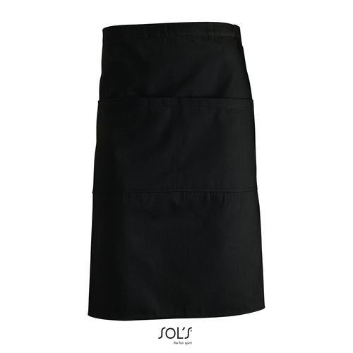 black DELANTAL MEDIO CON 2 BOLSILLOS SOL'S GREENWICH