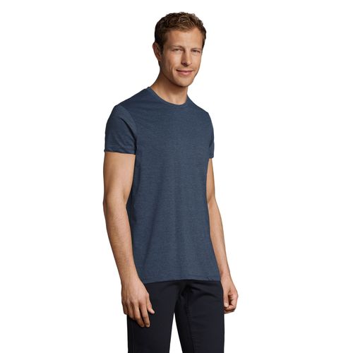 azul denim chiné CAMISETA AJUSTADA DE CUELLO REDONDO PARA HOMBRE SOL'S REGENT FIT