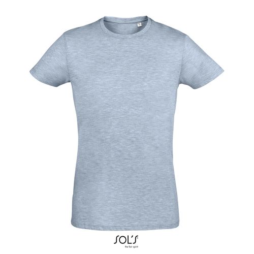 azul cielo moteado CAMISETA AJUSTADA DE CUELLO REDONDO PARA HOMBRE SOL'S REGENT FIT