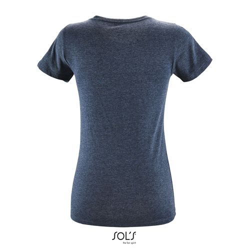 azul denim chiné CAMISETA AJUSTADA DE MUJER CON CUELLO REDONDO SOL'S REGENT FIT WOMEN