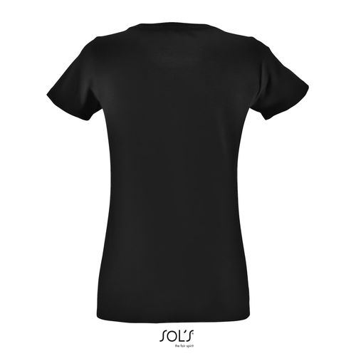 negro produndo CAMISETA AJUSTADA DE MUJER CON CUELLO REDONDO SOL'S REGENT FIT WOMEN