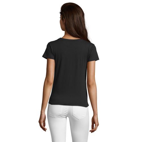 negro produndo CAMISETA AJUSTADA DE MUJER CON CUELLO REDONDO SOL'S REGENT FIT WOMEN