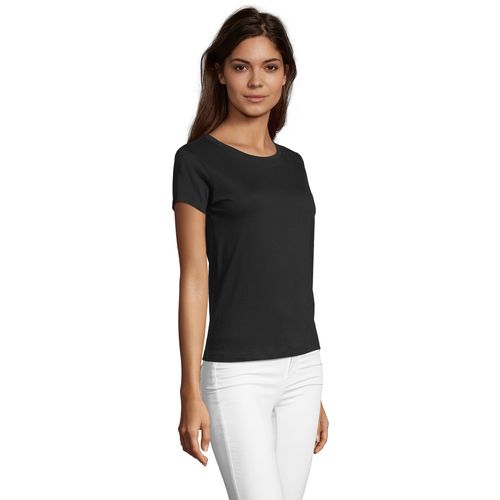 negro produndo CAMISETA AJUSTADA DE MUJER CON CUELLO REDONDO SOL'S REGENT FIT WOMEN