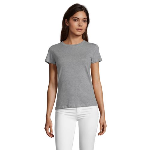 gris chiné CAMISETA AJUSTADA DE MUJER CON CUELLO REDONDO SOL'S REGENT FIT WOMEN