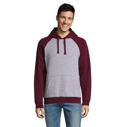 gris/burdeos SUDADERA UNISEX BICOLOR SOL'S SEATTLE