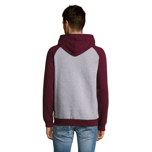 gris/burdeos SUDADERA UNISEX BICOLOR SOL'S SEATTLE