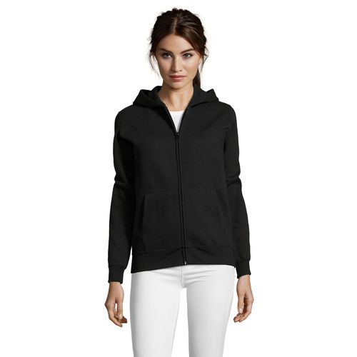 black CHAQUETA DE MUJER CON CAPUCHA SOL'S SEVEN WOMEN