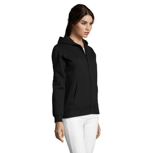 black CHAQUETA DE MUJER CON CAPUCHA SOL'S SEVEN WOMEN